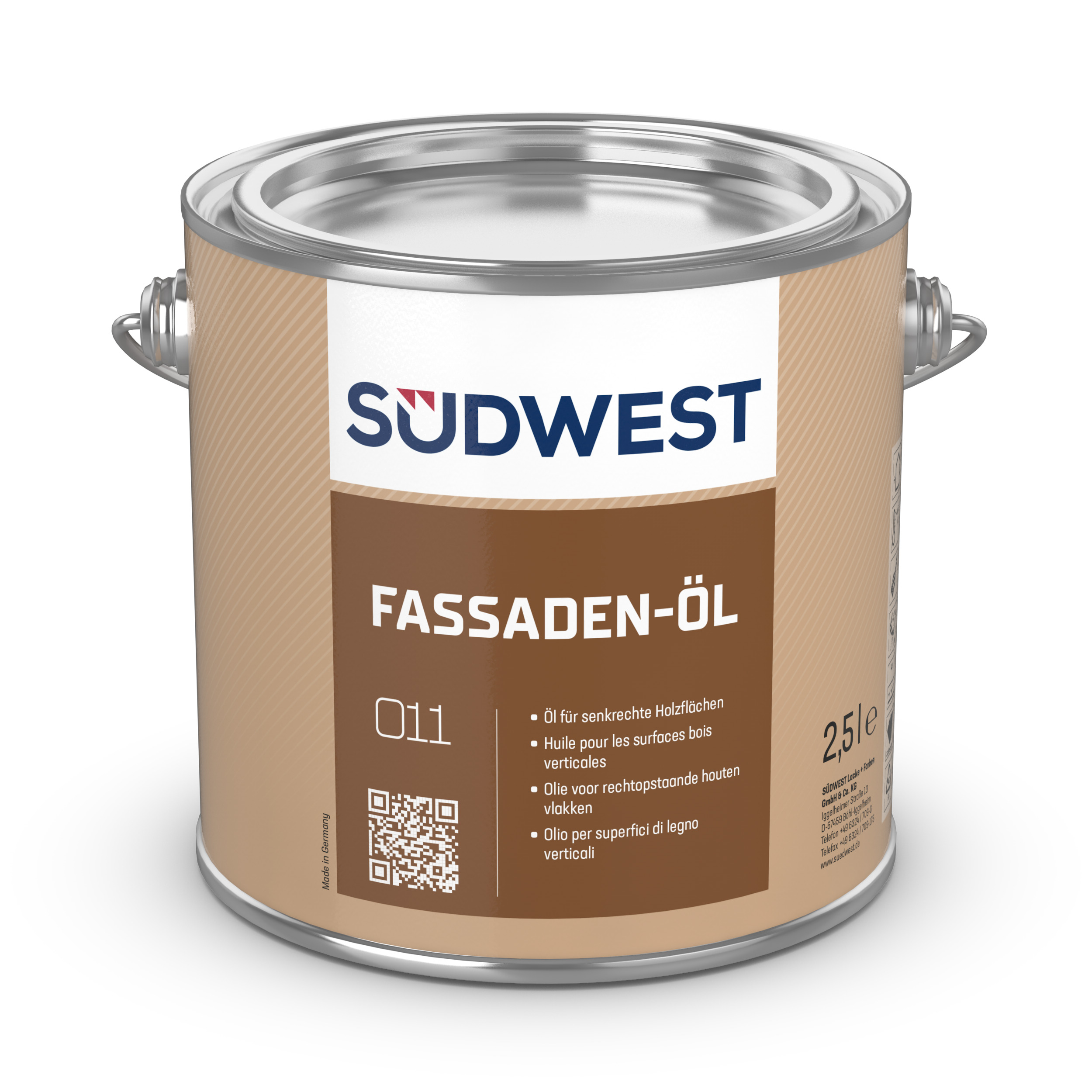 Südwest Fassaden-Öl, 0001 Natur, Seidenmatt, 2,5 l