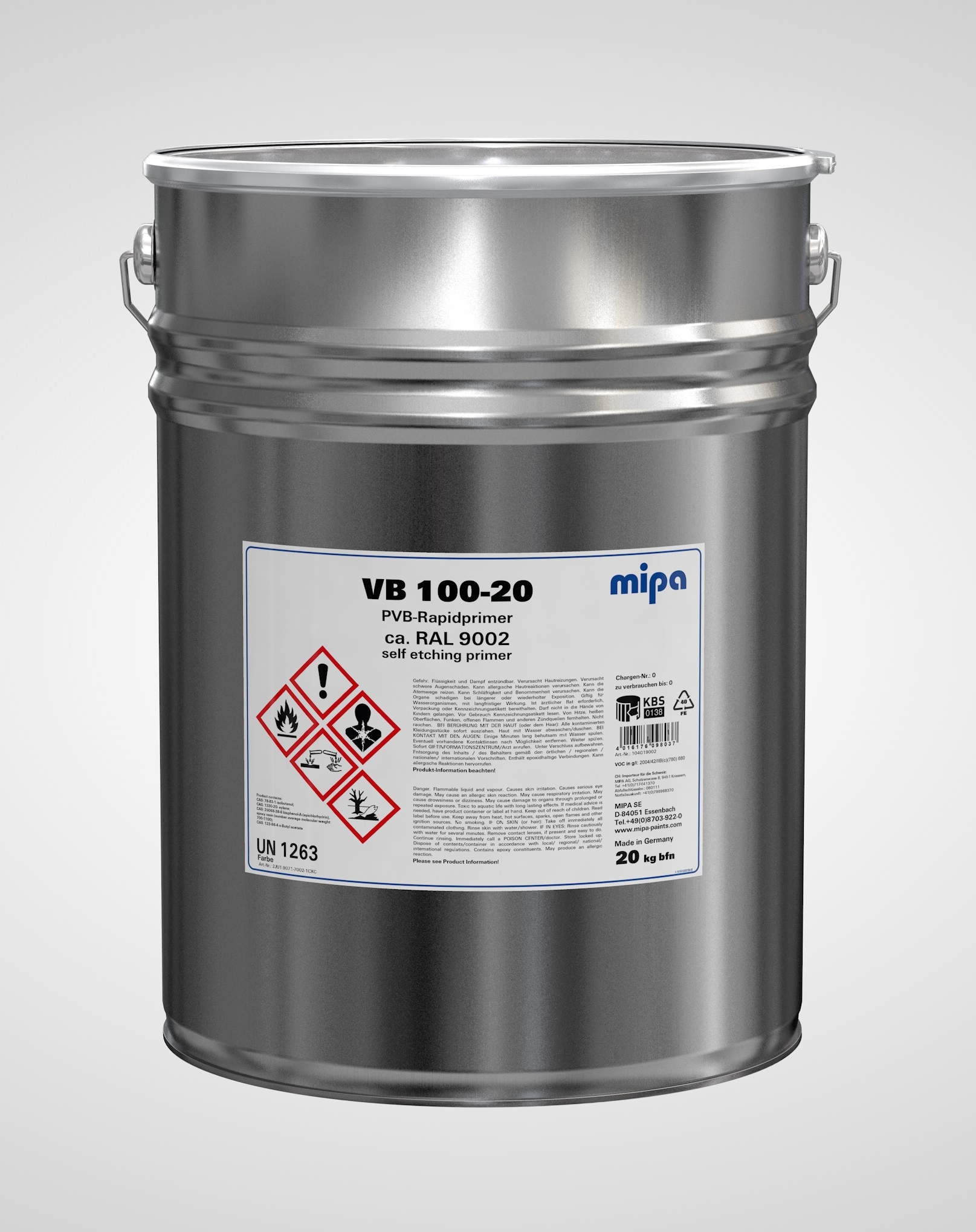 Mipa VB 100-20 PVB-Rapidprimer, Mausgrau, 20 kg