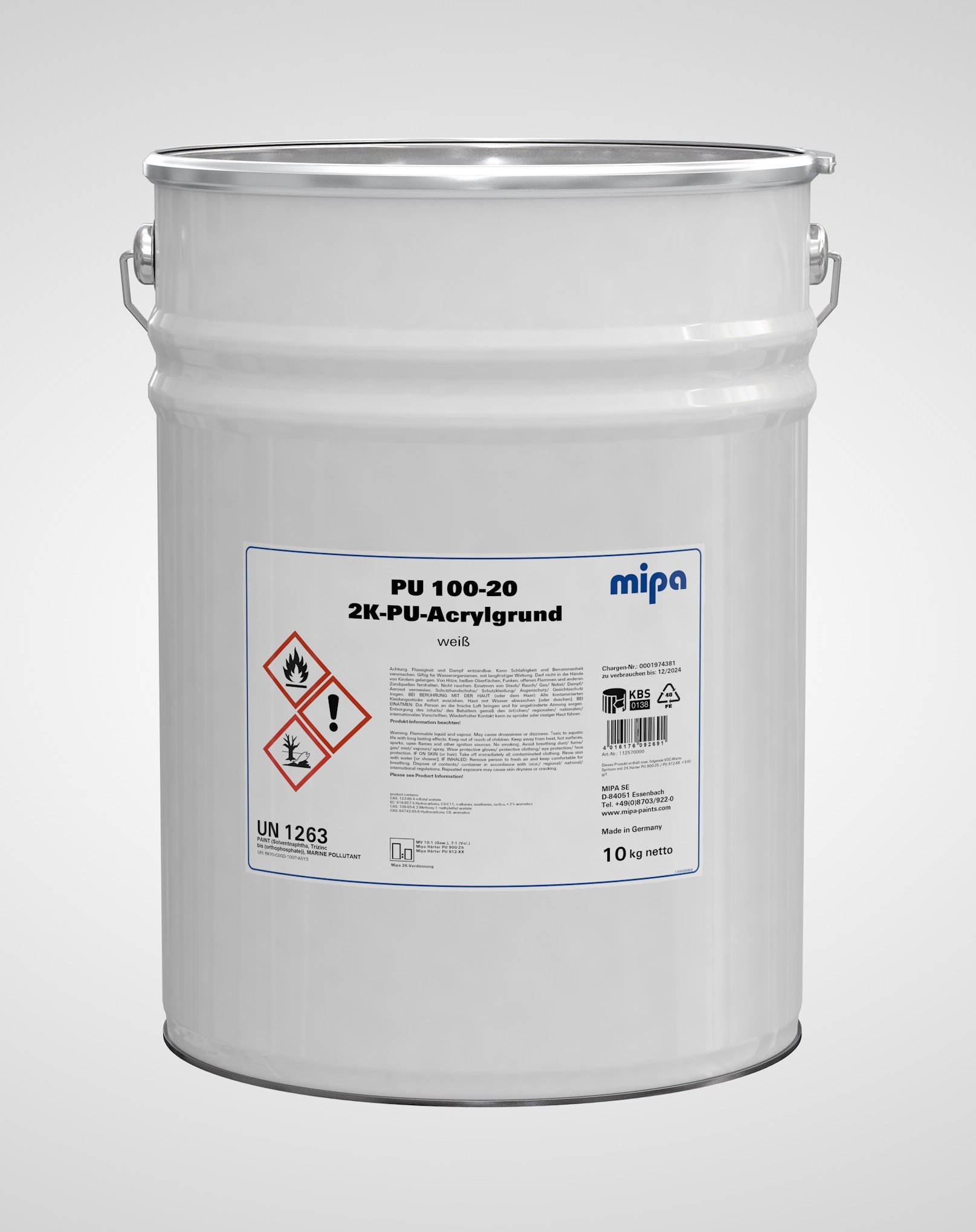 Mipa 2K Acrylgrund, Weiß, 10 kg