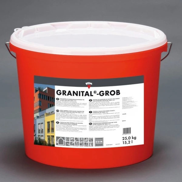 Keim Silikat Fassadenfarbe Granital-Grob, Weiß, 5 kg