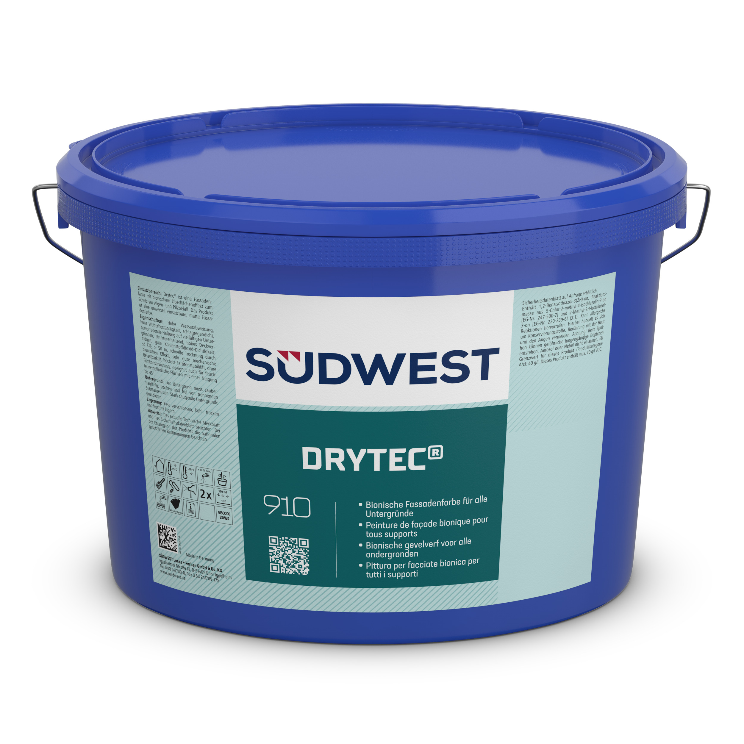 Südwest Fassadenfarbe Drytec, 9110 Weiß, Matt, 2,5 l