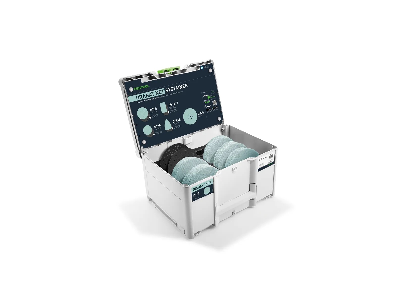 Festool Schleifmittel-Systainer³ D150 GR NET SYS Granat Net