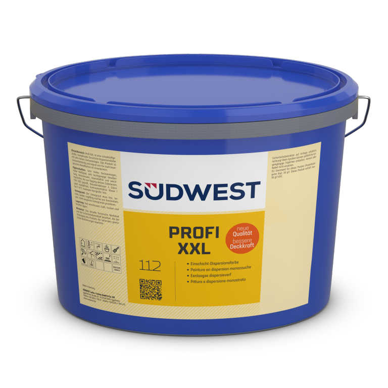 Südwest Dispersionsfarbe Profi XXL, 9110 Weiß, Stumpfmatt, 1 l