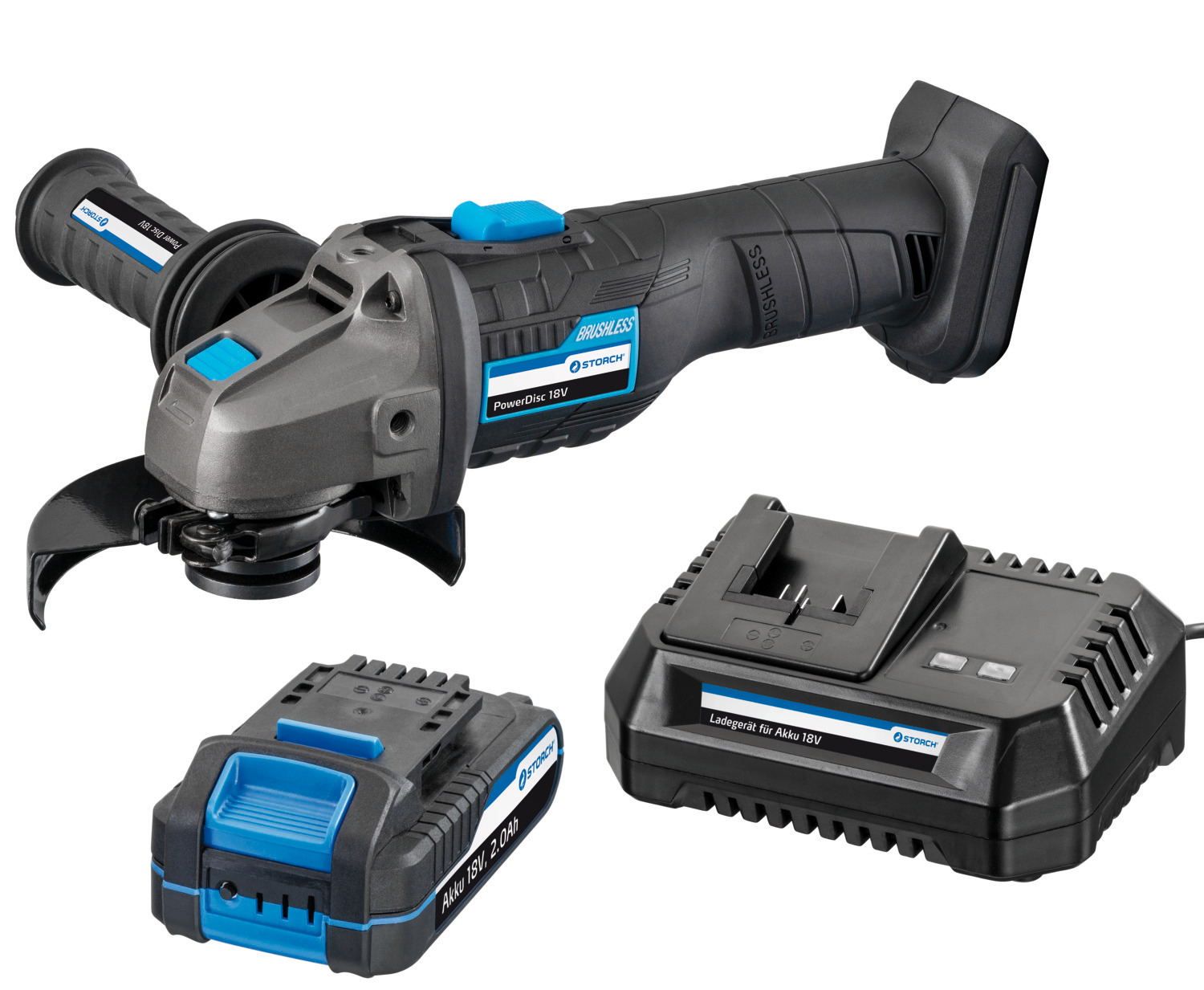 Storch Set Akku-Winkelschleifer Power Disc 18 V