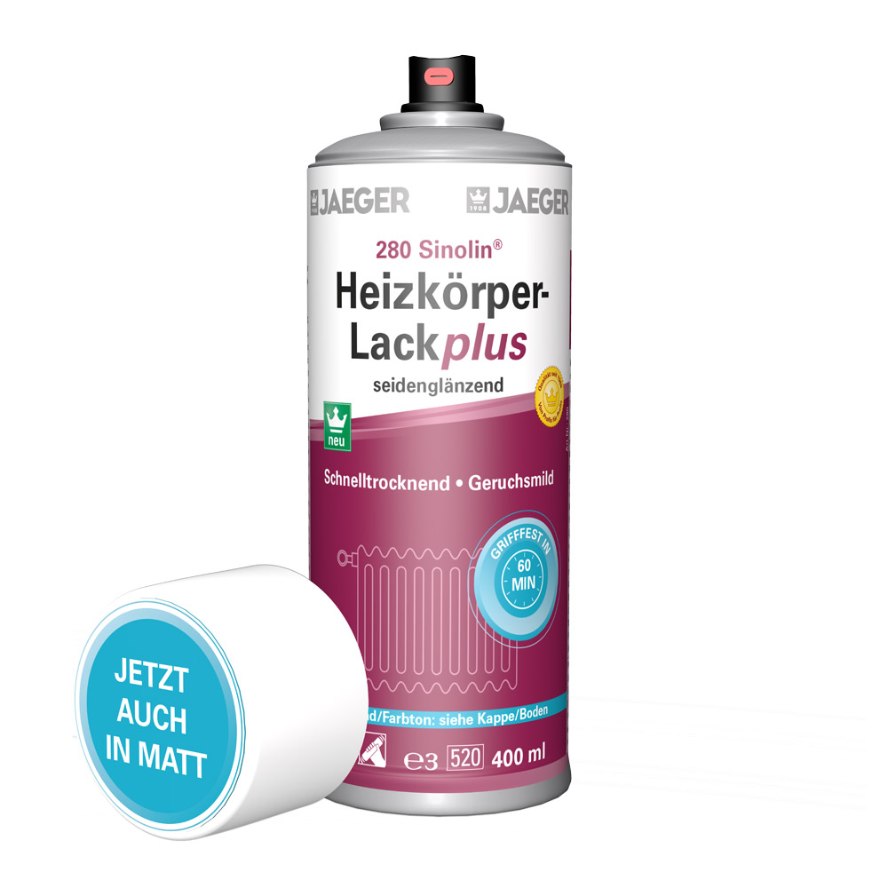 Jaeger Heizkörperlack 280 Plus, Weiß, Seidenglänzend, 400 ml
