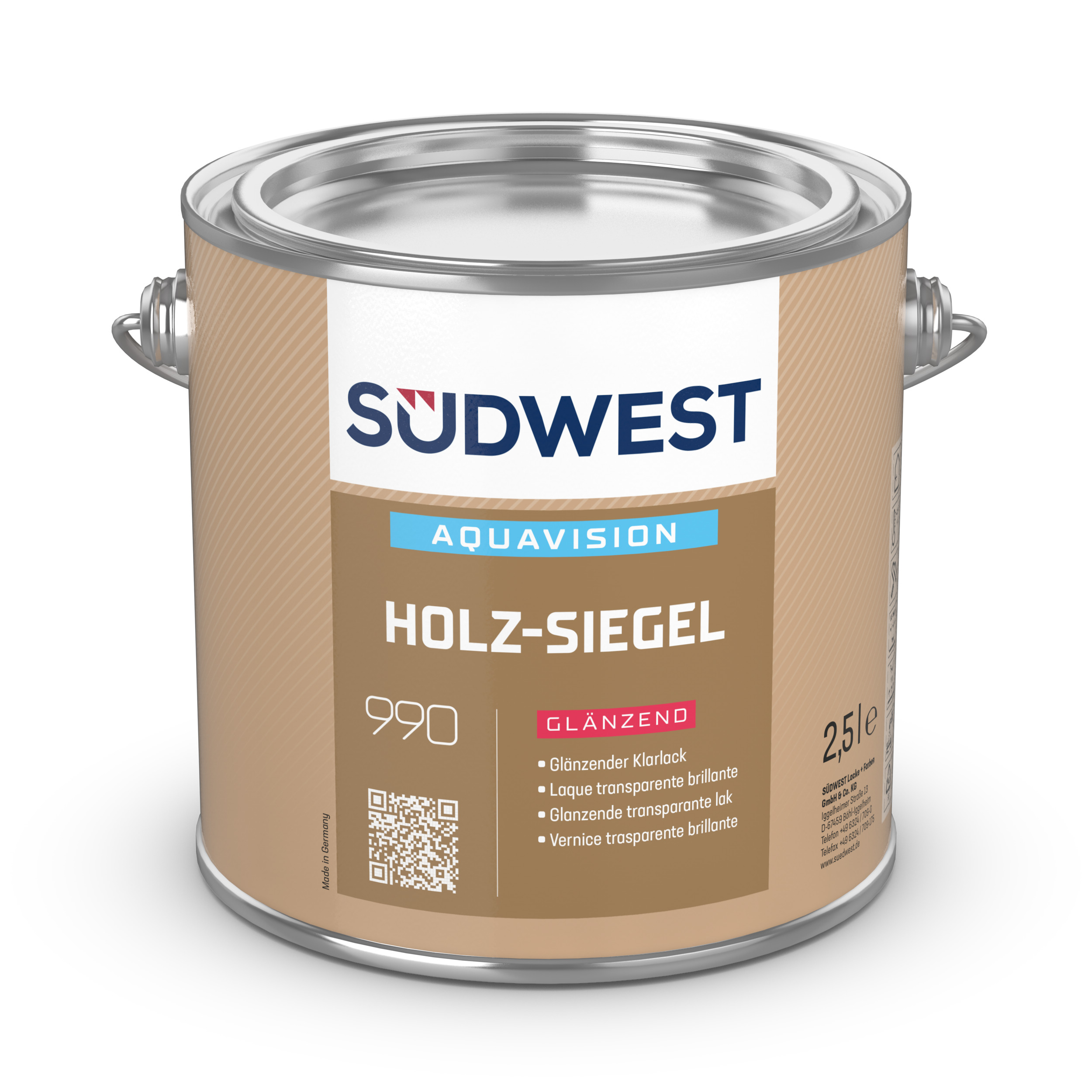 Südwest AquaVision Holz-Siegel Glänzend, 0901 Farblos, 10 l