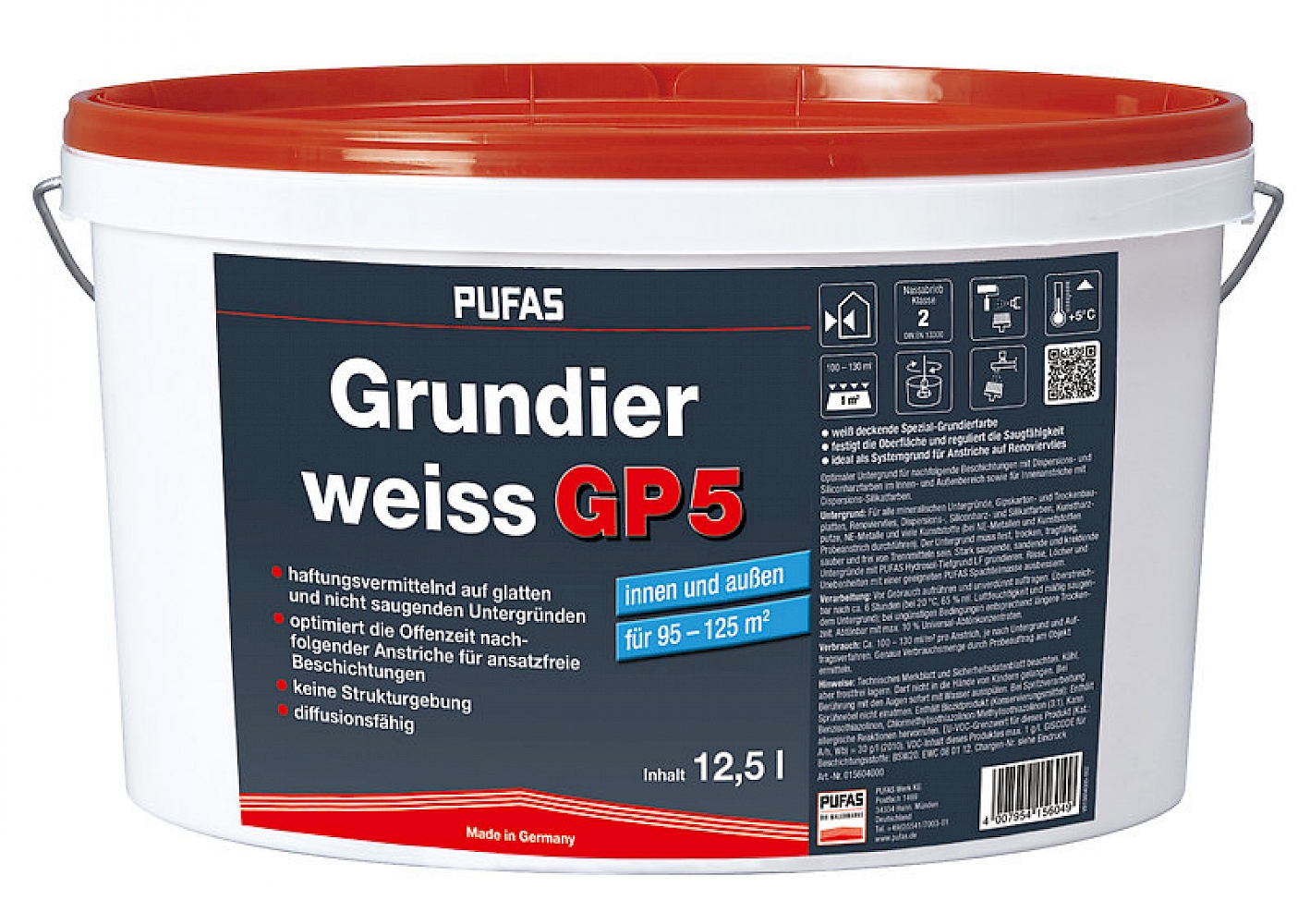 Pufas Grundierweiss GP 5, 12,5 l