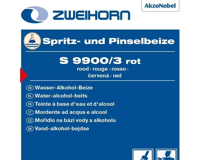 Zweihorn Spritz- und Pinselbeize S 9900/3 Rot, 1 l