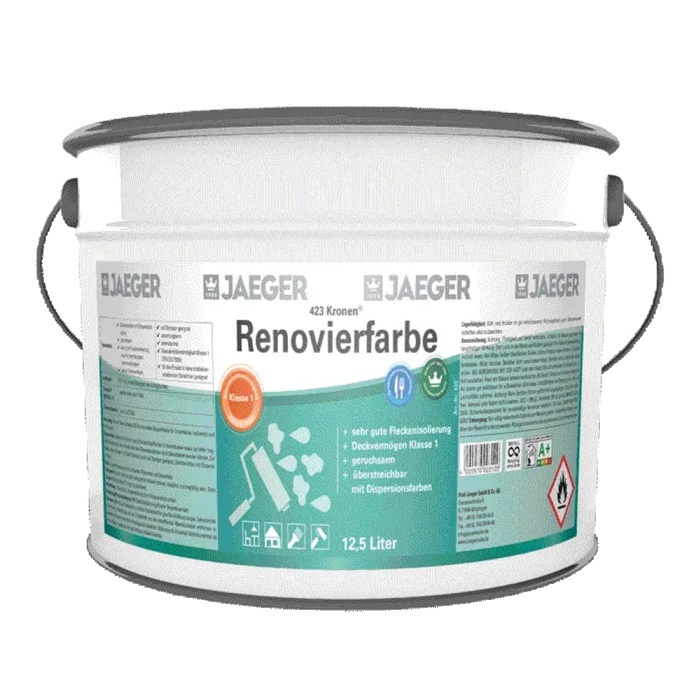 JAEGER Kronen Renovierfarbe 423, Matt, Weiß, 12,5 l