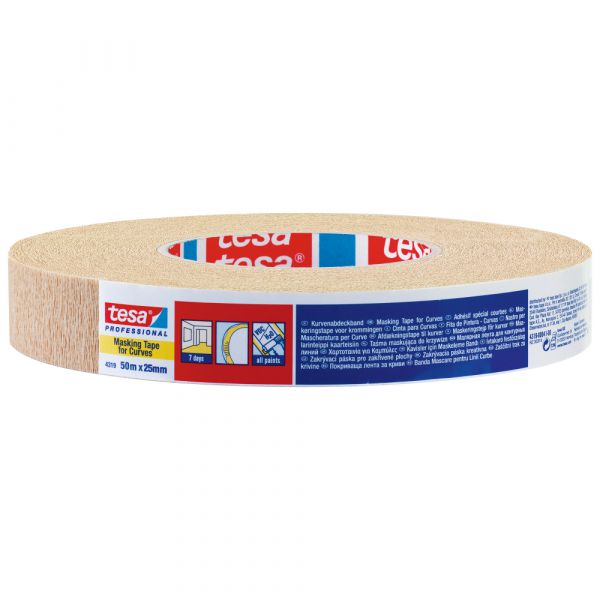 tesa Abdeckband 4319, Beige, 19 mm x 50 m
