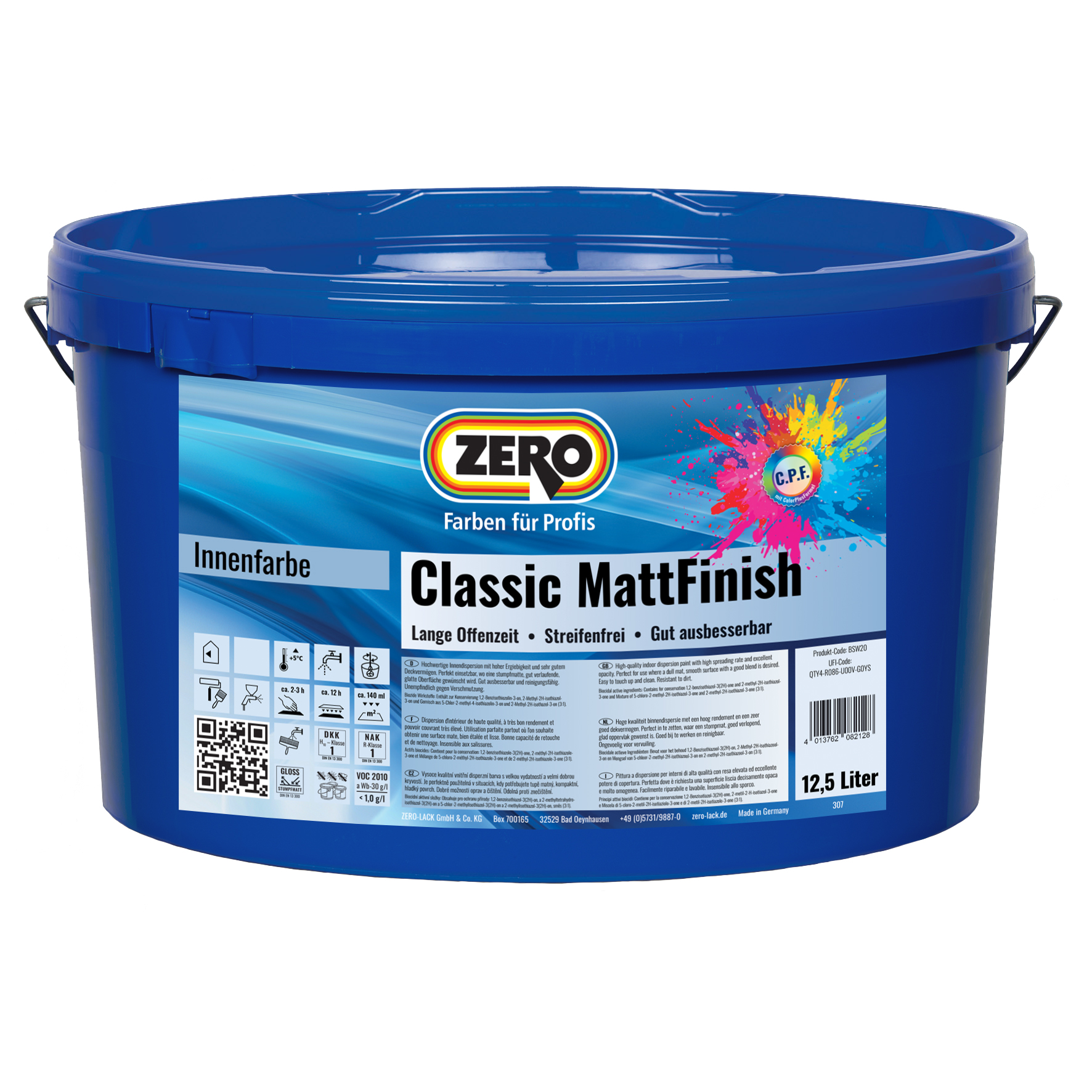 ZERO Innendispersionfarbe Classic MattFinish, Weiß, 1 l